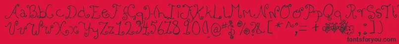 Bizzy Font – Black Fonts on Red Background