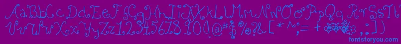 Bizzy Font – Blue Fonts on Purple Background