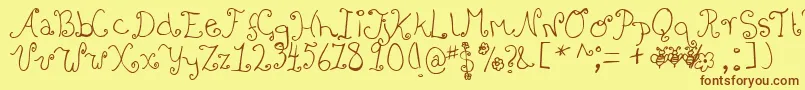 Bizzy Font – Brown Fonts on Yellow Background