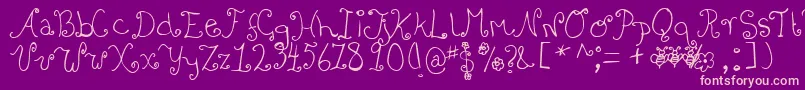 Bizzy Font – Pink Fonts on Purple Background