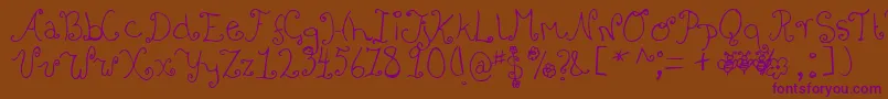 Bizzy Font – Purple Fonts on Brown Background