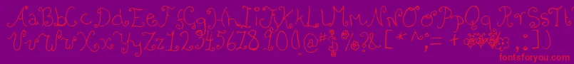 Bizzy Font – Red Fonts on Purple Background