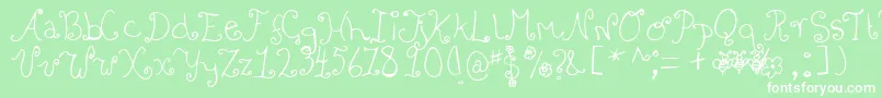 Bizzy Font – White Fonts on Green Background