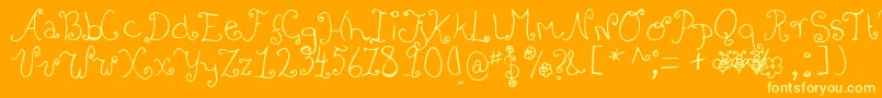 Bizzy Font – Yellow Fonts on Orange Background