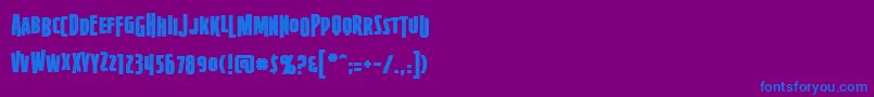 フォントFirepower – 紫色の背景に青い文字