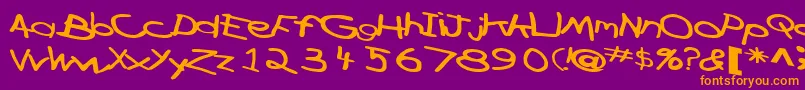 CrossfirefontRegularTtext-fontti – oranssit fontit violetilla taustalla