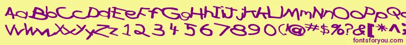 CrossfirefontRegularTtext Font – Purple Fonts on Yellow Background