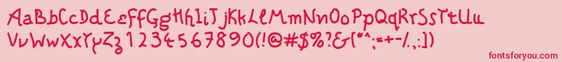 Tragicbu Font – Red Fonts on Pink Background