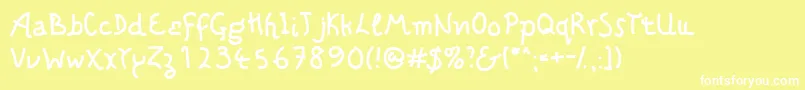 Tragicbu Font – White Fonts on Yellow Background