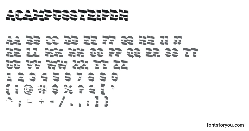 Schriftart ACampusstripdn – Alphabet, Zahlen, spezielle Symbole