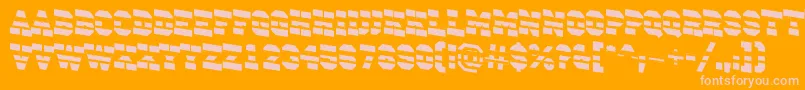 ACampusstripdn-Schriftart – Rosa Schriften auf orangefarbenem Hintergrund