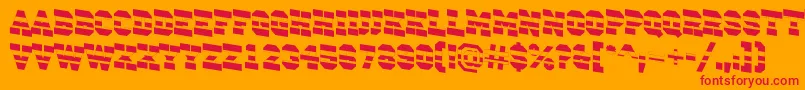 ACampusstripdn-Schriftart – Rote Schriften auf orangefarbenem Hintergrund