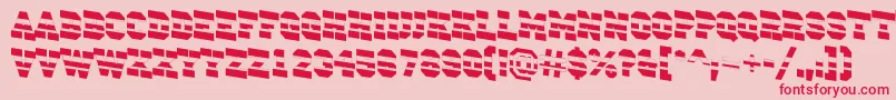 フォントACampusstripdn – ピンクの背景に赤い文字