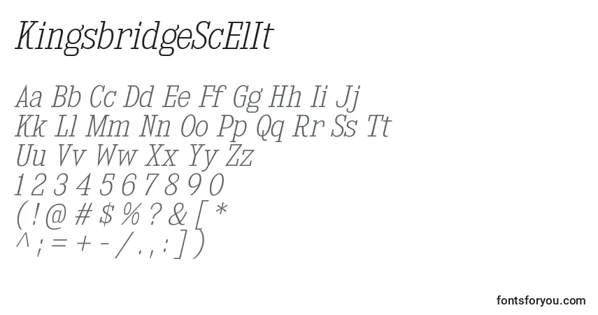 Fuente KingsbridgeScElIt - alfabeto, números, caracteres especiales