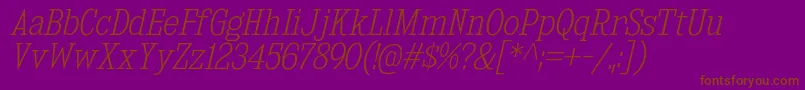 KingsbridgeScElIt Font – Brown Fonts on Purple Background