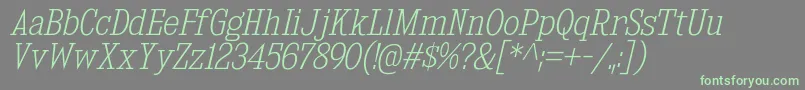 KingsbridgeScElIt Font – Green Fonts on Gray Background