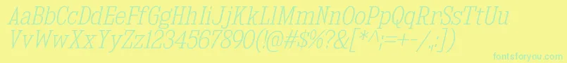 KingsbridgeScElIt Font – Green Fonts on Yellow Background