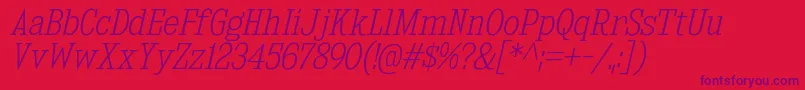 KingsbridgeScElIt Font – Purple Fonts on Red Background