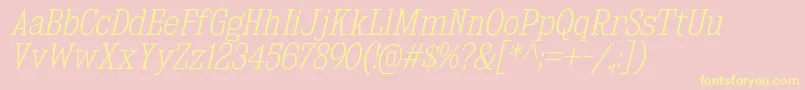 KingsbridgeScElIt Font – Yellow Fonts on Pink Background