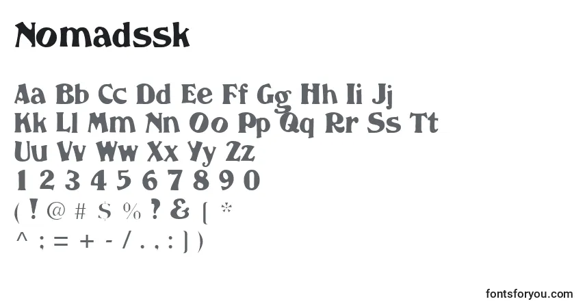 A fonte Nomadssk – alfabeto, números, caracteres especiais