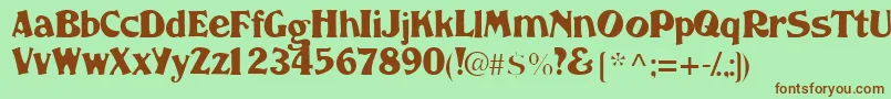 Nomadssk Font – Brown Fonts on Green Background