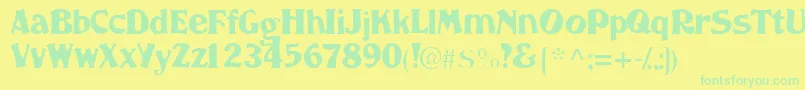 Шрифт Nomadssk – зелёные шрифты на жёлтом фоне