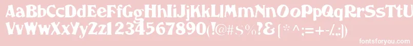 Fonte Nomadssk – fontes brancas em um fundo rosa