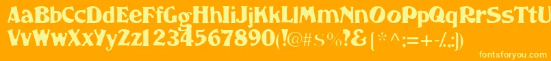 Nomadssk Font – Yellow Fonts on Orange Background