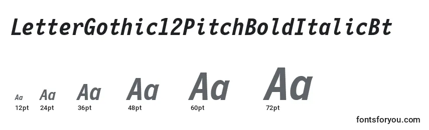 Размеры шрифта LetterGothic12PitchBoldItalicBt