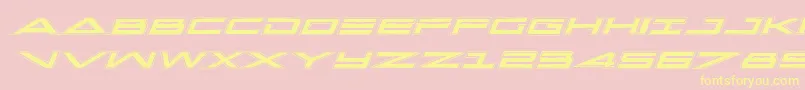 Capellaacadital-Schriftart – Gelbe Schriften auf rosa Hintergrund