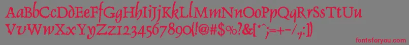 Skurri Font – Red Fonts on Gray Background