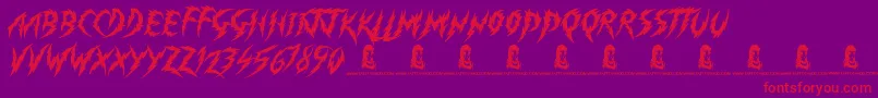 MinimumLoss Font – Red Fonts on Purple Background