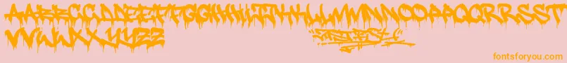 Justfist2 Font – Orange Fonts on Pink Background