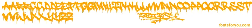 Justfist2-Schriftart – Orangefarbene Schriften auf weißem Hintergrund