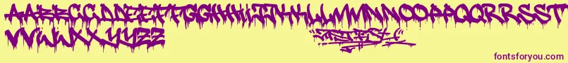 Justfist2 Font – Purple Fonts on Yellow Background