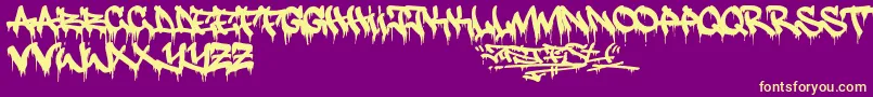 Justfist2 Font – Yellow Fonts on Purple Background