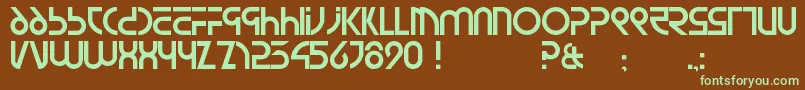 Newsiren-Schriftart – Grüne Schriften auf braunem Hintergrund