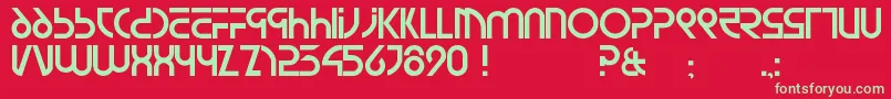 Newsiren Font – Green Fonts on Red Background