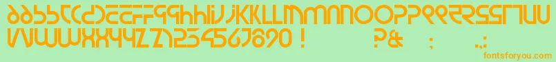 Newsiren Font – Orange Fonts on Green Background