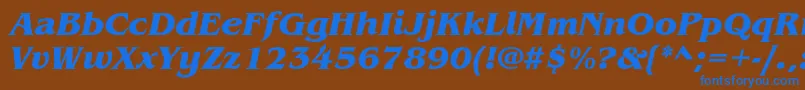 BenguiatstdBolditalic Font – Blue Fonts on Brown Background