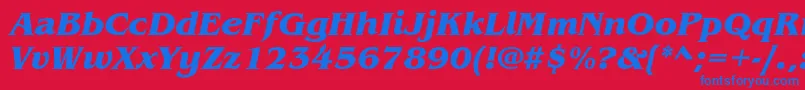 フォントBenguiatstdBolditalic – 赤い背景に青い文字
