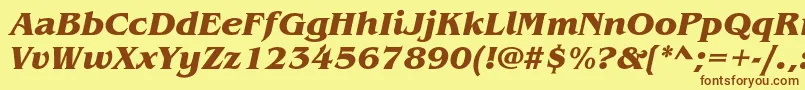 BenguiatstdBolditalic Font – Brown Fonts on Yellow Background