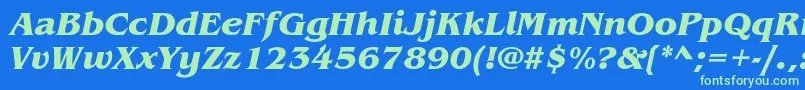 Шрифт BenguiatstdBolditalic – зелёные шрифты на синем фоне