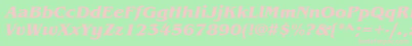 BenguiatstdBolditalic Font – Pink Fonts on Green Background