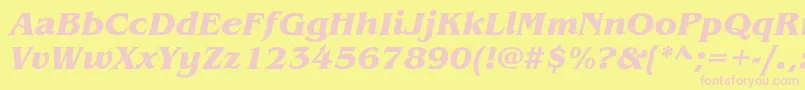 BenguiatstdBolditalic Font – Pink Fonts on Yellow Background