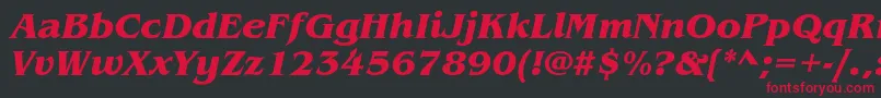 フォントBenguiatstdBolditalic – 黒い背景に赤い文字