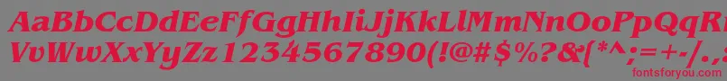 フォントBenguiatstdBolditalic – 赤い文字の灰色の背景