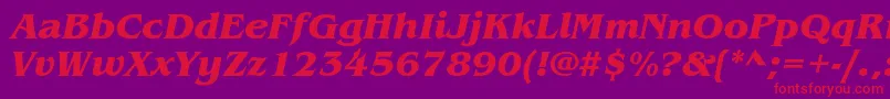Шрифт BenguiatstdBolditalic – красные шрифты на фиолетовом фоне