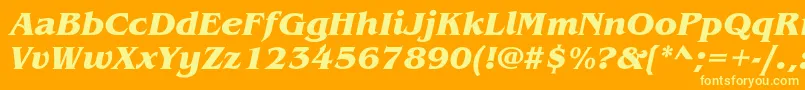 BenguiatstdBolditalic Font – Yellow Fonts on Orange Background