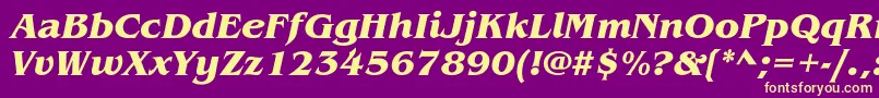 BenguiatstdBolditalic Font – Yellow Fonts on Purple Background